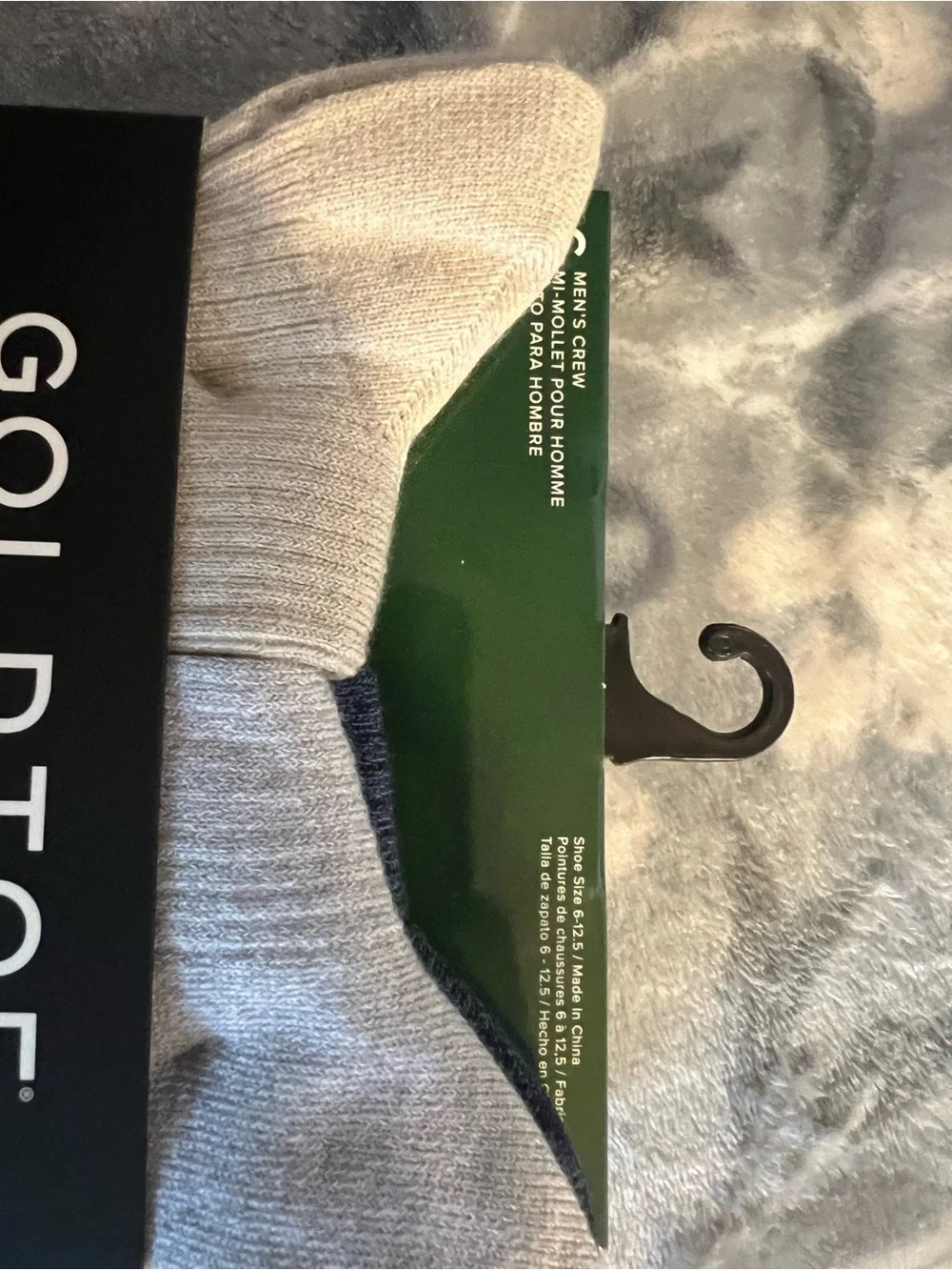 Gold Toe Casual Crew Socks - Light Gray with Yellow Accent
